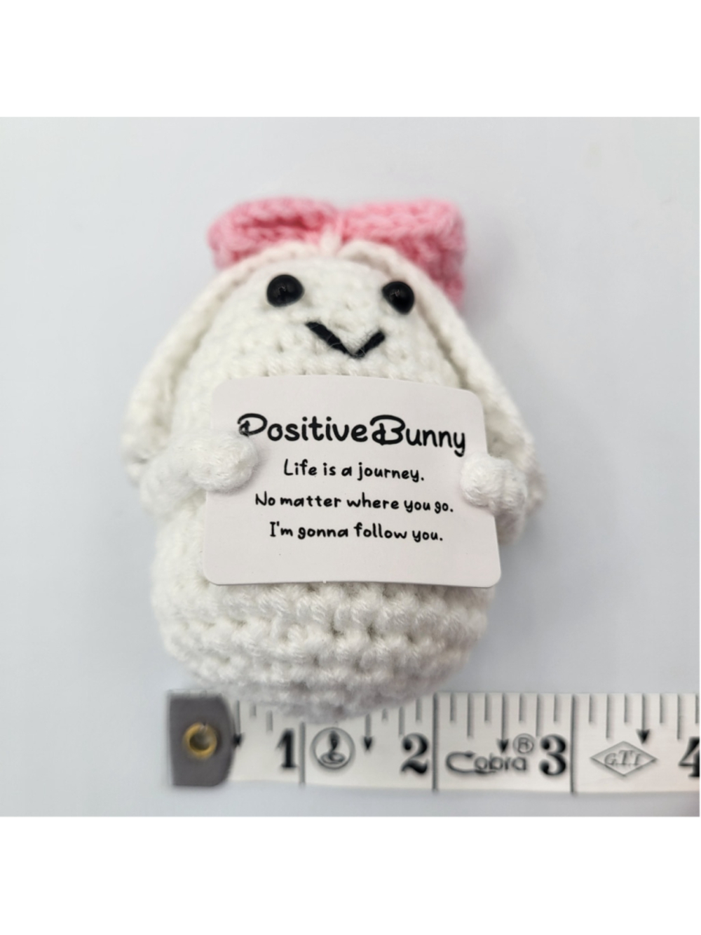 Cute "Positive Corn" & "Positive Bunny" Desk Decor Crochet Figures Set – NWOT - Picture 9 of 9